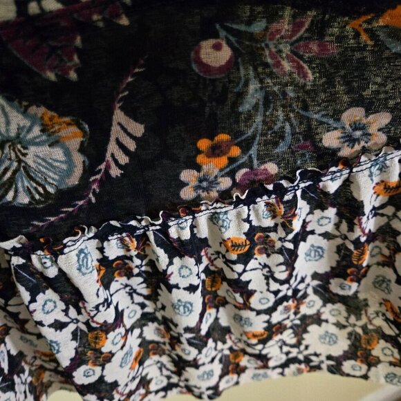 Free People Isabelle Floral Bohemian Oversized Long Sleeve Tunic Top Size XS - Picture 6 of 8